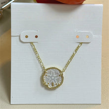 Lade das Bild in den Galerie-Viewer, Sand Dollar Short Pendant Necklace/Stud Earrings in Natural Mother-of-Pearl, Fashion Jewelry, Unique Gifts