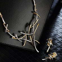 Load image into Gallery viewer, Necklace and Earrings Jewelry Set Gifts fit with Wedding, Prom, Bridesmaids(Gold&Silver)