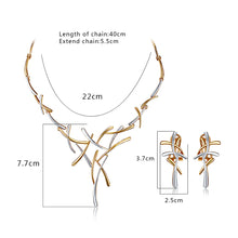 Load image into Gallery viewer, Necklace and Earrings Jewelry Set Gifts fit with Wedding, Prom, Bridesmaids(Gold&Silver)