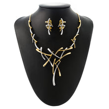 Load image into Gallery viewer, Necklace and Earrings Jewelry Set Gifts fit with Wedding, Prom, Bridesmaids(Gold&Silver)