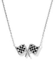 Lade das Bild in den Galerie-Viewer, Checkered Flag Short Pendant Necklace for Women, Fashion Jewelry, Unique Gifts
