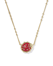 Load image into Gallery viewer, Ladybug Short Pendant Necklace, with Adjustable Slider Bead, Fashion Jewelry, Unique Gifts
