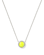Charger l'image dans la galerie, Tennis Gold Short Pendant Necklace in Chartreuse Magnesite, with Adjustable Slider Bead, Fashion Jewelry, Unique Gifts
