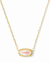 Charger l'image dans la galerie, Mama Short Pendant Necklace in Ivory Mother-of-Pearl, Fashion Jewelry, Unique Gifts
