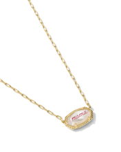 Charger l'image dans la galerie, Mama Short Pendant Necklace in Ivory Mother-of-Pearl, Fashion Jewelry, Unique Gifts
