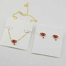 Load image into Gallery viewer, Lips Gold Pendant Necklace/Stud Earrings for Women, Fashion Jewelry, Unique Gifts
