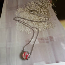 Load image into Gallery viewer, Baseball Short Pendant Necklace in Ivory Mother-of-Pearl, Fashion Jewelry, Unique Gifts
