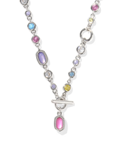 Carregar imagem no visualizador da galeria, Multi/White Pink Mix Crystal Illusion Strand Necklace/Huggie Earrings/Bracelet Jewelry Set for Women, Fashion Jewelry, Unique Gifts
