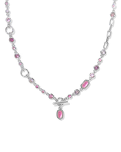 Carregar imagem no visualizador da galeria, Multi/White Pink Mix Crystal Illusion Strand Necklace/Huggie Earrings/Bracelet Jewelry Set for Women, Fashion Jewelry, Unique Gifts
