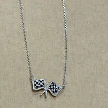 Lade das Bild in den Galerie-Viewer, Checkered Flag Short Pendant Necklace for Women, Fashion Jewelry, Unique Gifts
