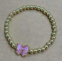 Carregar imagem no visualizador da galeria, Bow Stretch Bracelet in Carved Mother-of-Pearl, Reversible, Fashion Jewelry Gift Idea
