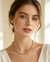 Carregar imagem no visualizador da galeria, Classic Gold Plated Delicate Beaded Choker Necklace Modern Jewelry for Women Girls
