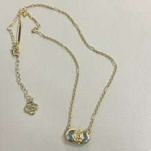 Load image into Gallery viewer, Etch Frame Oval Pendant Necklace for Women, Gold Plated Mixed Paperclip Chain Western Boho Jewelry Gift
