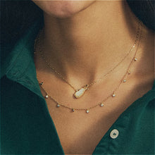 Load image into Gallery viewer, Golf Gold Short Pendant Necklace in Ivory Mother-of-Pearl, Fashion Jewelry, Unique Gifts
