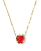 Carica l'immagine nel visualizzatore di Gallery, Apple Gold Short Pendant Necklace in Red Illusion, Fashion Jewelry, Unique Gifts
