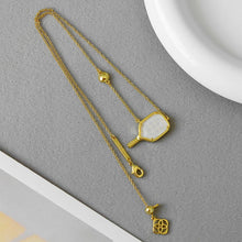 Charger l'image dans la galerie, Pickleball Short Pendant Necklace in Ivory Mother-of-Pearl,Fashion Jewelry,Unique Gifts

