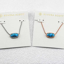 Charger l'image dans la galerie, Oval Turquoise Pendant Necklace, Dainty Blue Stone Bar Necklace, Minimalist Gold/Silver/Rose Gold Plated Layered Choker for Women for Women
