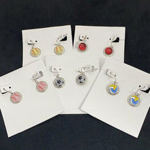 Load image into Gallery viewer, Sports Theme Dangle Earrings Soccer Basketball Volleyball Baseball Softball Game Day Fan Statement Earrings Jewelry Gift for Women Girls

