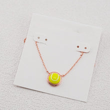 Charger l'image dans la galerie, Tennis Gold Short Pendant Necklace in Chartreuse Magnesite, with Adjustable Slider Bead, Fashion Jewelry, Unique Gifts
