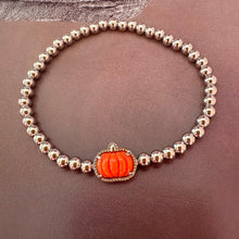 Load image into Gallery viewer, Halloween Series Orange Pumpkin Spooky Mood Stretch Bracelet/Stud Earrings, Fashion Jewelry, Unique Gifts
