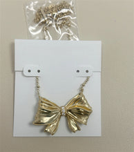 Load image into Gallery viewer, Elegant Bow Pendant Necklace for Women, with Cubic Zirconia, Fashion Jewelry Gift Idea
