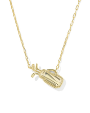 Load image into Gallery viewer, Golf Gold Short Pendant Necklace in Ivory Mother-of-Pearl, Fashion Jewelry, Unique Gifts
