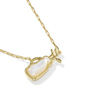 Load image into Gallery viewer, Golf Gold Short Pendant Necklace in Ivory Mother-of-Pearl, Fashion Jewelry, Unique Gifts
