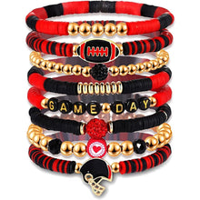 Charger l'image dans la galerie, Sports Game Day Bracelet Set Football Soccer Softball Theme Heishi Clay Bead Stackable Bracelets Multi‑Style Sport Fan Charm Wrist Jewelry Gift for Women Girls
