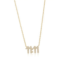 Carregar imagem no visualizador da galeria, 11:11 Angel Number Necklace Paved Cubic Zircon Manifestation Lucky Number Pendant Gold Dainty Chain Spiritual Women Jewelry
