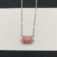 Load image into Gallery viewer, Etch Frame Oval Pendant Necklace for Women, Gold Plated Mixed Paperclip Chain Western Boho Jewelry Gift

