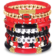 Charger l'image dans la galerie, Sports Game Day Bracelet Set Football Soccer Softball Theme Heishi Clay Bead Stackable Bracelets Multi‑Style Sport Fan Charm Wrist Jewelry Gift for Women Girls
