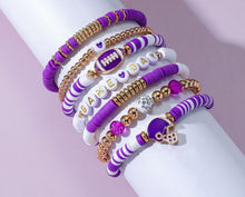 Charger l'image dans la galerie, Sports Game Day Bracelet Set Football Soccer Softball Theme Heishi Clay Bead Stackable Bracelets Multi‑Style Sport Fan Charm Wrist Jewelry Gift for Women Girls

