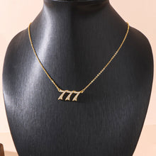Carregar imagem no visualizador da galeria, Angel Number Necklace 111 222 333 777 Crystal Zircon Number Pendant Gold Chain Spiritual Lucky Charm Necklaces Women Jewelry With Message Card
