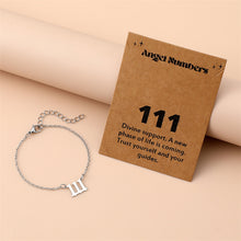 Carregar imagem no visualizador da galeria, Angel Number Bracelet 777 Stainless Steel Lucky Number Charm Spiritual Manifestation Dainty Bracelet
