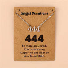 Carregar imagem no visualizador da galeria, Dainty Stainless Steel Angel Number Necklace 111 222 333 777 Minimalist Spiritual Lucky Number Pendant Necklace
