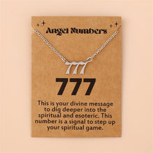 Carregar imagem no visualizador da galeria, Dainty Stainless Steel Angel Number Necklace 111 222 333 777 Minimalist Spiritual Lucky Number Pendant Necklace
