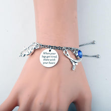 Load image into Gallery viewer, Ice Hockey Charm Bracelet Inspirational Engraved Quote Adjustable Box Chain Bracelet Hockey Player Gift for Women Girls Sports Jewelry
