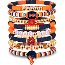 Charger l'image dans la galerie, Sports Game Day Bracelet Set Football Soccer Softball Theme Heishi Clay Bead Stackable Bracelets Multi‑Style Sport Fan Charm Wrist Jewelry Gift for Women Girls
