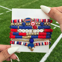 Carica l'immagine nel visualizzatore di Gallery, Football Theme Beaded Bracelet Set Multi‑Color Heishi Clay Bead Sport Charm Stackable Bracelets Fan Party Jewelry Gift For Women Teen Girls
