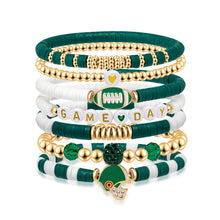 Charger l'image dans la galerie, Sports Game Day Bracelet Set Football Soccer Softball Theme Heishi Clay Bead Stackable Bracelets Multi‑Style Sport Fan Charm Wrist Jewelry Gift for Women Girls

