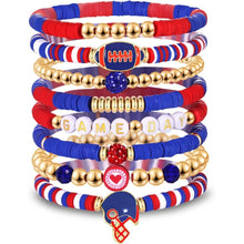 Charger l'image dans la galerie, Sports Game Day Bracelet Set Football Soccer Softball Theme Heishi Clay Bead Stackable Bracelets Multi‑Style Sport Fan Charm Wrist Jewelry Gift for Women Girls
