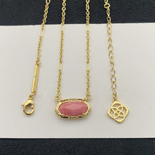 Load image into Gallery viewer, Etch Frame Oval Pendant Necklace for Women, Gold Plated Mixed Paperclip Chain Western Boho Jewelry Gift

