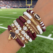 Carica l'immagine nel visualizzatore di Gallery, Football Theme Beaded Bracelet Set Multi‑Color Heishi Clay Bead Sport Charm Stackable Bracelets Fan Party Jewelry Gift For Women Teen Girls
