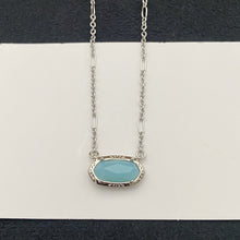 Load image into Gallery viewer, Etch Frame Oval Pendant Necklace for Women, Gold Plated Mixed Paperclip Chain Western Boho Jewelry Gift
