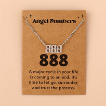 Carregar imagem no visualizador da galeria, Dainty Stainless Steel Angel Number Necklace 111 222 333 777 Minimalist Spiritual Lucky Number Pendant Necklace
