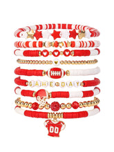 Charger l'image dans la galerie, Sports Game Day Bracelet Set Football Soccer Softball Theme Heishi Clay Bead Stackable Bracelets Multi‑Style Sport Fan Charm Wrist Jewelry Gift for Women Girls
