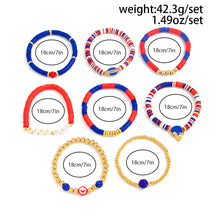 Carica l'immagine nel visualizzatore di Gallery, Football Theme Beaded Bracelet Set Multi‑Color Heishi Clay Bead Sport Charm Stackable Bracelets Fan Party Jewelry Gift For Women Teen Girls
