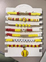 Charger l'image dans la galerie, Sports Game Day Bracelet Set Football Soccer Softball Theme Heishi Clay Bead Stackable Bracelets Multi‑Style Sport Fan Charm Wrist Jewelry Gift for Women Girls

