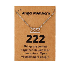 Carregar imagem no visualizador da galeria, Dainty Stainless Steel Angel Number Necklace 111 222 333 777 Minimalist Spiritual Lucky Number Pendant Necklace
