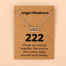 Carregar imagem no visualizador da galeria, Dainty Stainless Steel Angel Number Necklace 111 222 333 777 Minimalist Spiritual Lucky Number Pendant Necklace
